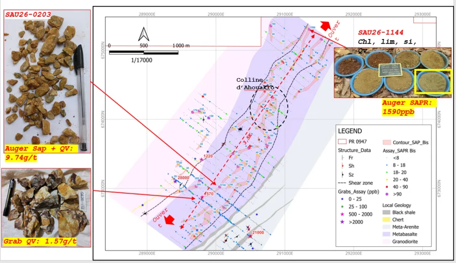 Carte des anomalies Auger, Globe Nord